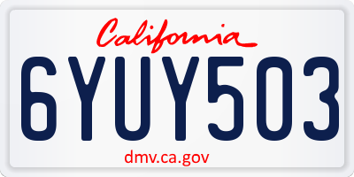 CA license plate 6YUY503