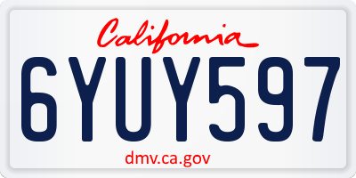 CA license plate 6YUY597