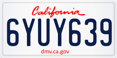 CA license plate 6YUY639