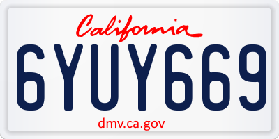 CA license plate 6YUY669