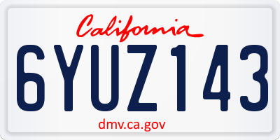CA license plate 6YUZ143