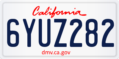 CA license plate 6YUZ282