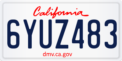 CA license plate 6YUZ483