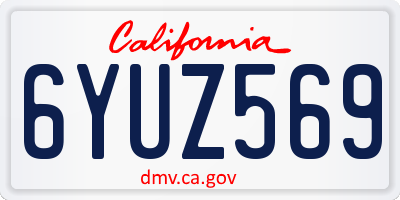 CA license plate 6YUZ569