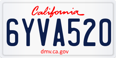 CA license plate 6YVA520