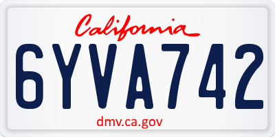 CA license plate 6YVA742