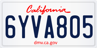 CA license plate 6YVA805