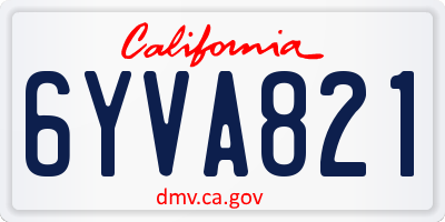 CA license plate 6YVA821