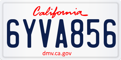 CA license plate 6YVA856
