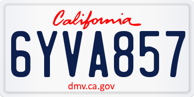 CA license plate 6YVA857