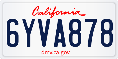 CA license plate 6YVA878