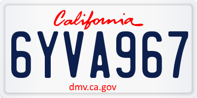 CA license plate 6YVA967