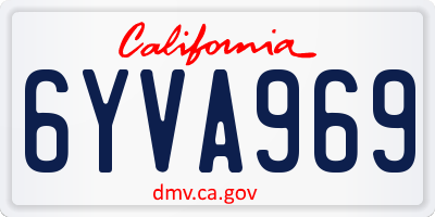 CA license plate 6YVA969