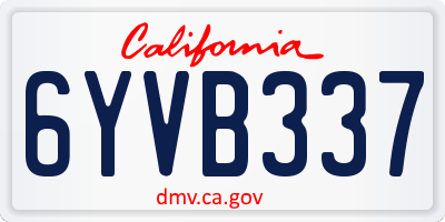 CA license plate 6YVB337