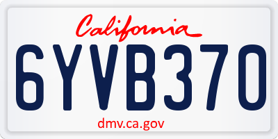 CA license plate 6YVB370