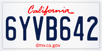 CA license plate 6YVB642
