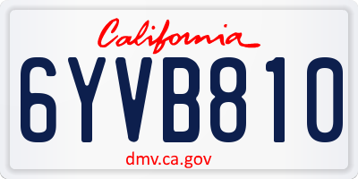 CA license plate 6YVB810