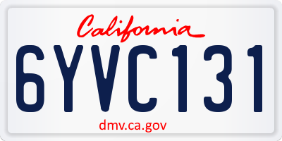 CA license plate 6YVC131