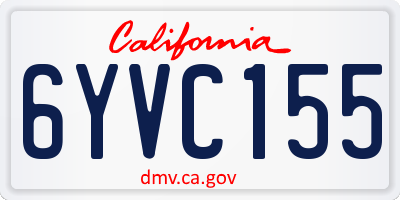 CA license plate 6YVC155