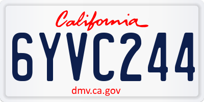 CA license plate 6YVC244