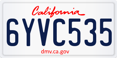 CA license plate 6YVC535