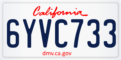 CA license plate 6YVC733