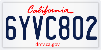 CA license plate 6YVC802