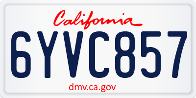 CA license plate 6YVC857