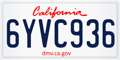 CA license plate 6YVC936