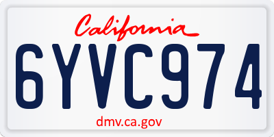 CA license plate 6YVC974