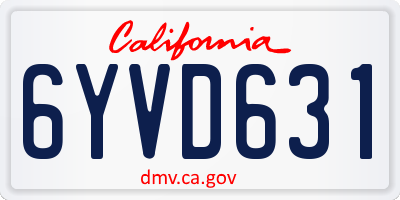 CA license plate 6YVD631