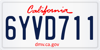 CA license plate 6YVD711