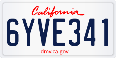 CA license plate 6YVE341