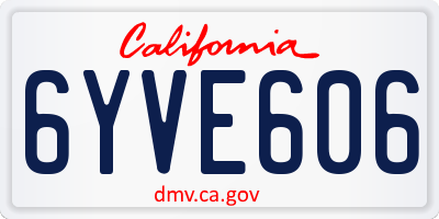 CA license plate 6YVE606