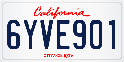 CA license plate 6YVE901