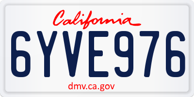 CA license plate 6YVE976