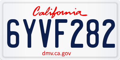 CA license plate 6YVF282