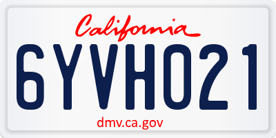 CA license plate 6YVH021