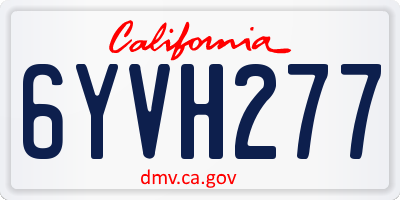 CA license plate 6YVH277