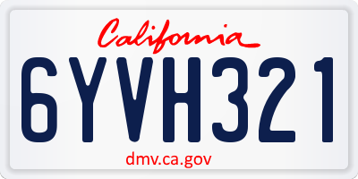 CA license plate 6YVH321