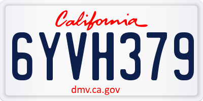 CA license plate 6YVH379