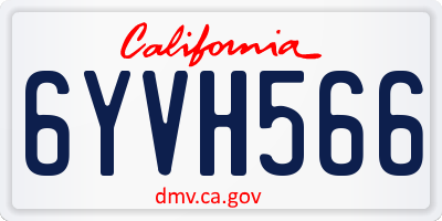 CA license plate 6YVH566