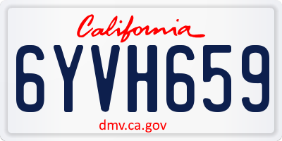CA license plate 6YVH659