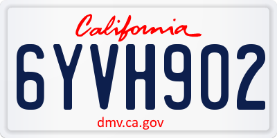 CA license plate 6YVH902