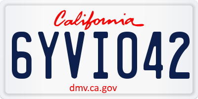 CA license plate 6YVI042