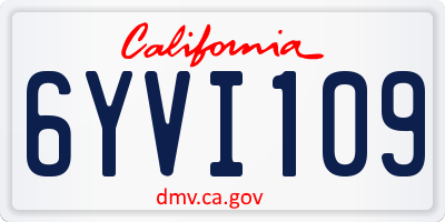 CA license plate 6YVI109