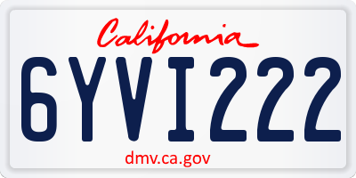 CA license plate 6YVI222