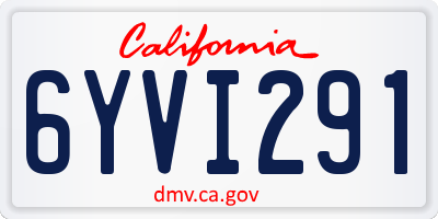 CA license plate 6YVI291