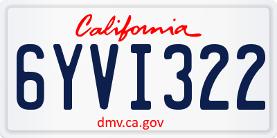 CA license plate 6YVI322