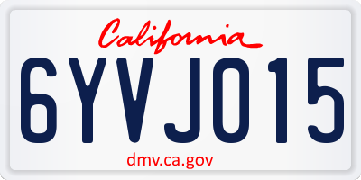 CA license plate 6YVJ015